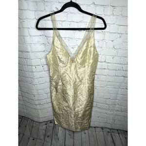 TAHARI LADIES GOLD PRINT SILK FORMAL DRESS  SZ (8)  WORN ONCE   GORGEOUS!!!    E